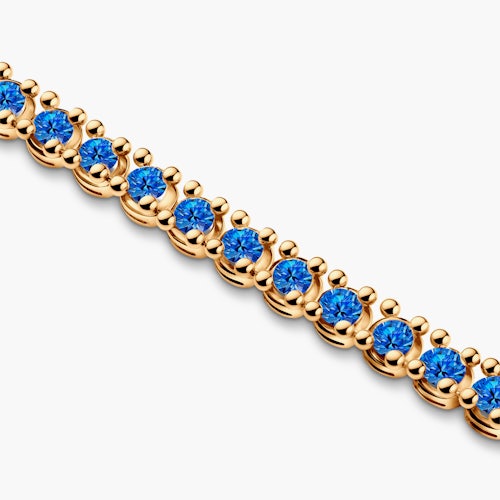 Bransoletka tenisowa Luminy 3,2mm: złoto, niebieskie szafiry